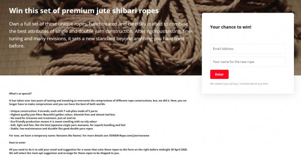Win a set of our new premium shibari ropes