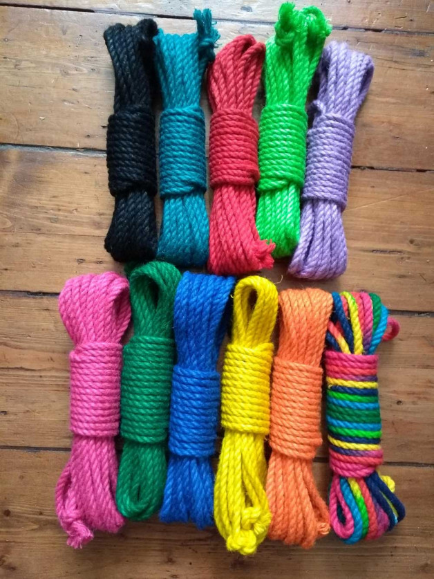 colored jute shibari rope